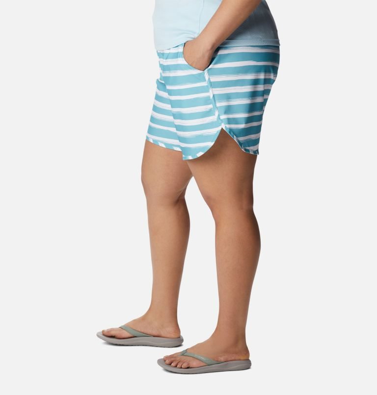 Women's Columbia Bogata Bay Stretch Printed Shorts Stripe | Plus Size CA-EC685